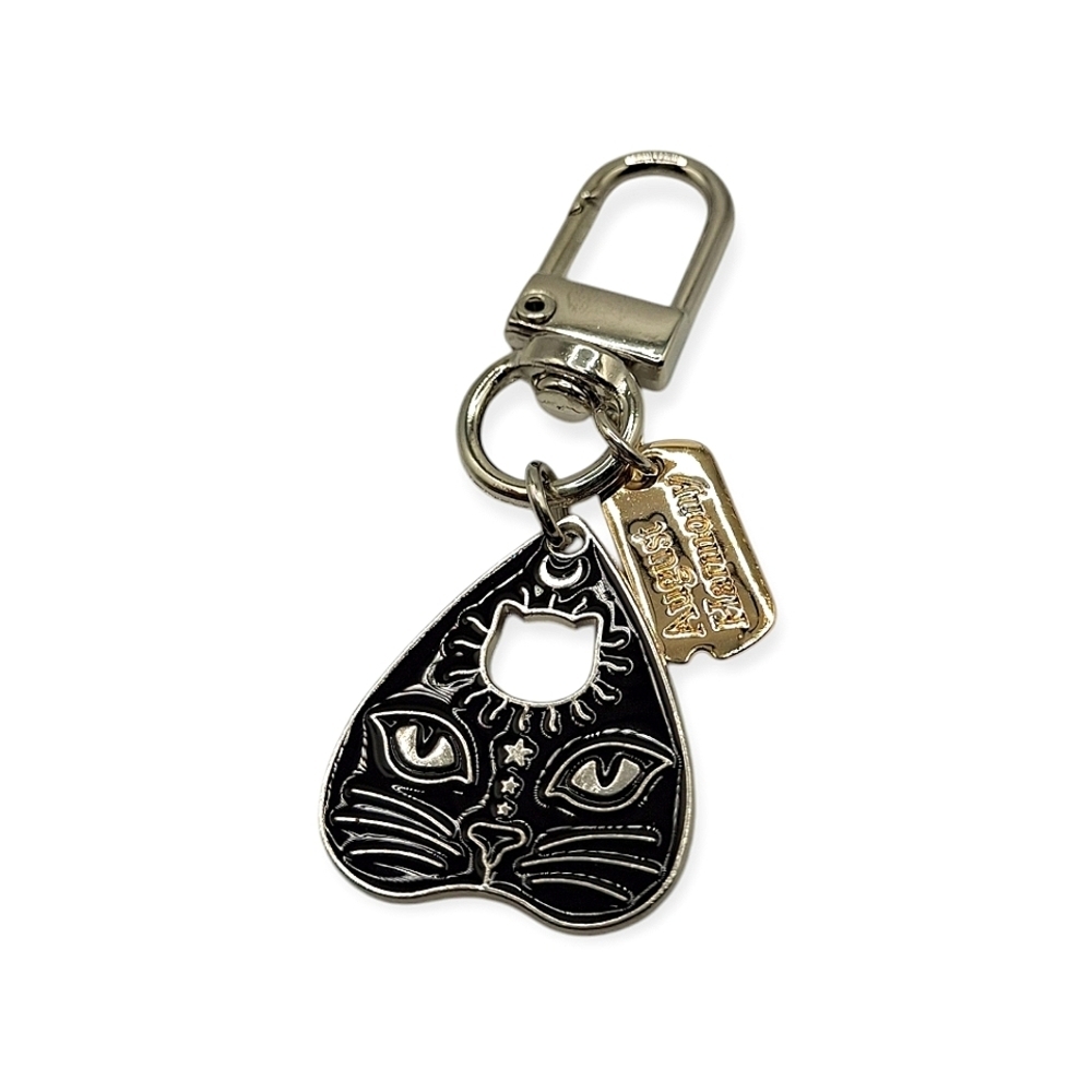 Ouija Planchette Cat Face Keychain